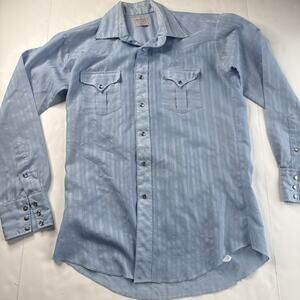 Vintage H Bar C western shirt Men Sz ? (no Tag) Long Sleeve Pearl Snap USA READ
